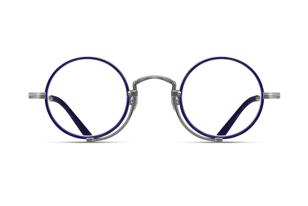 Matsuda 10103H Eyeglasses in Antique Silver - Navy