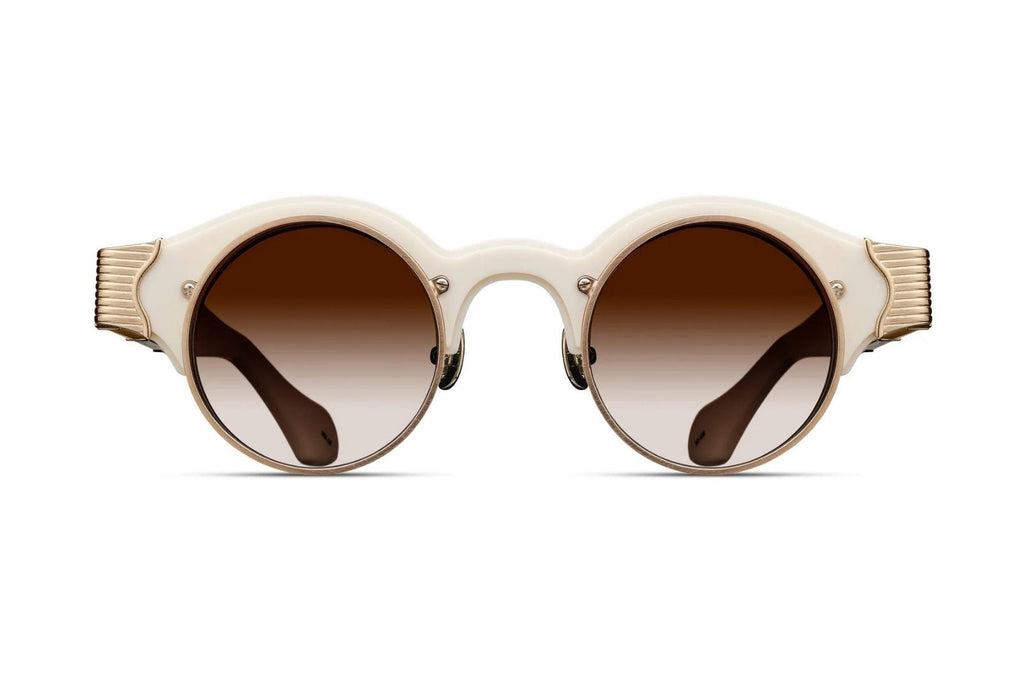 Matsuda 10605H in Brushed Gold - Milk White Sunglasses